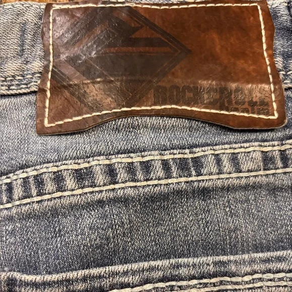 Rock & Roll Cowboy Double Barrel Straight Jeans Cropped Size 31 - Picture 4 of 5